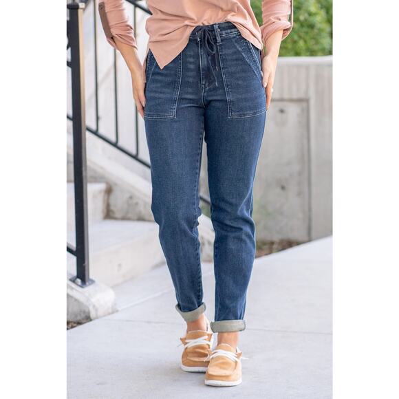 Judy Blue Denim - Judy Blue Dark Wash High Rise Jogger Jeans Size 14W